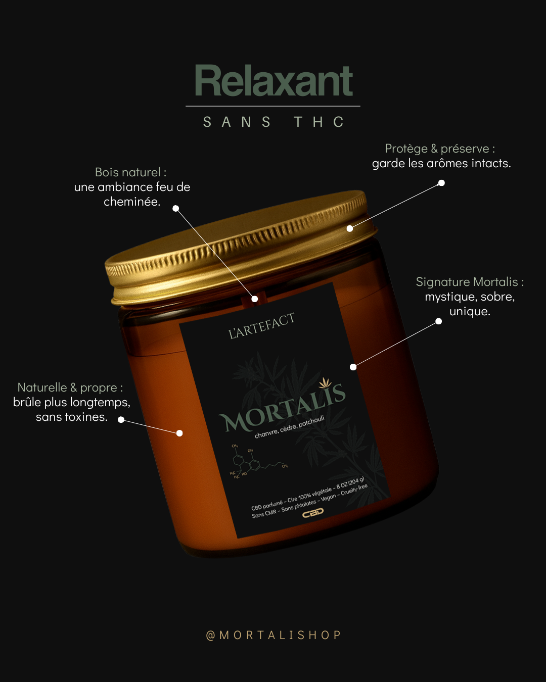 L’Artefact – Bougie relaxante au CBD
